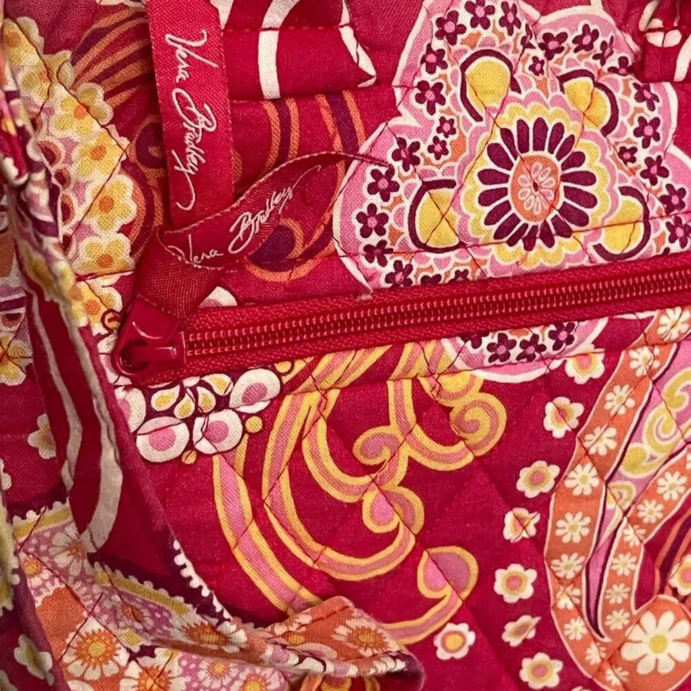 Vera Bradley Pink Paisley Backpack Quilted Tote Bag